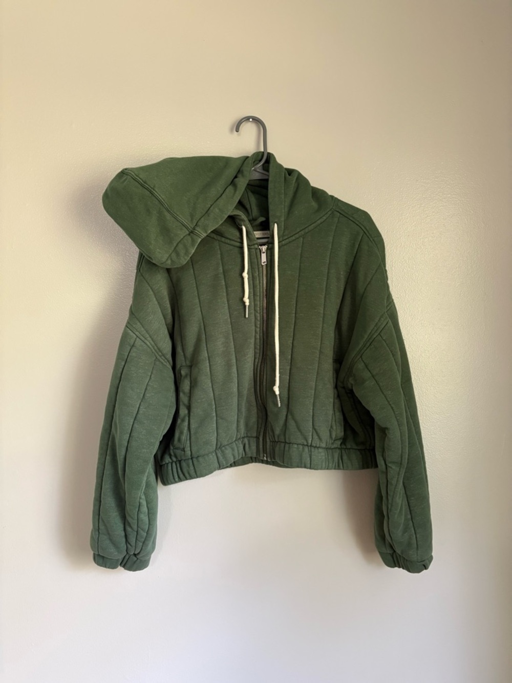 Forest Green UO Cropped Quilted Jacket